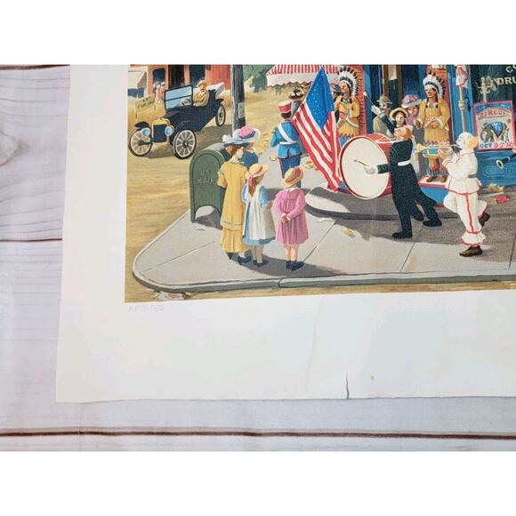 Jan Hanson Travis Main Street Circus Band Original Print 15 of 50 - Picture 9 of 16